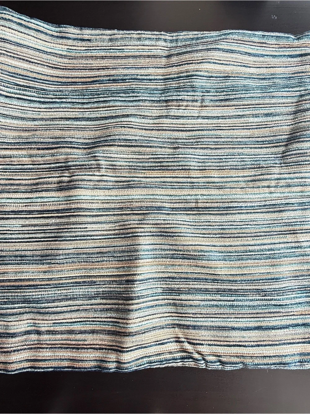 New 18x18” Blue Gray Striped Decorative Throw Pillow Cover Made in Turkey